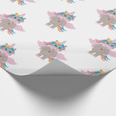 Cute Rainbow Unicorn Design Cadeaupapier (Hoek)