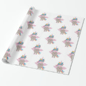 Cute Rainbow Unicorn Design Cadeaupapier (Uitgerold)