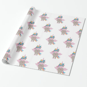 Cute Rainbow Unicorn Design Cadeaupapier