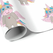 Cute Rainbow Unicorn Design Cadeaupapier (Rol Hoek)