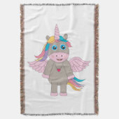 Cute Rainbow Unicorn Design Deken (Voorkant Verticaal)