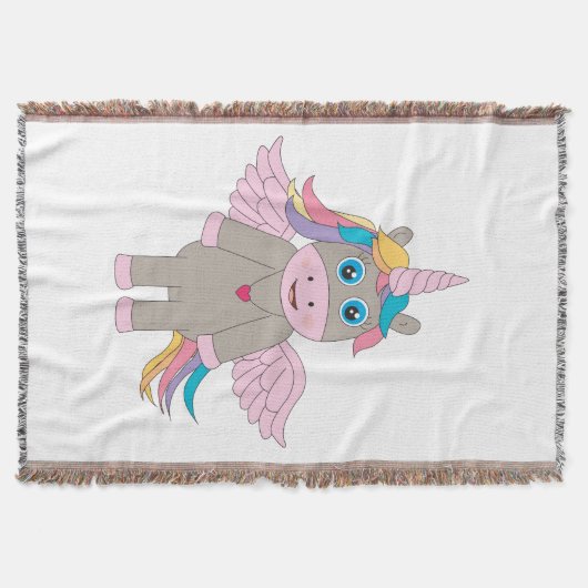 Cute Rainbow Unicorn Design Deken (Voorkant)
