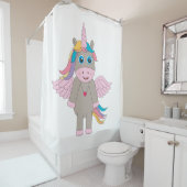 Cute Rainbow Unicorn Design Douchegordijn (In situ)