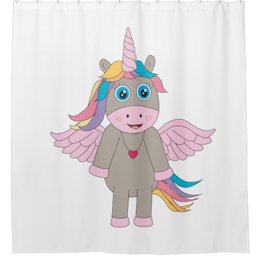 Cute Rainbow Unicorn Design Douchegordijn (Voorkant)