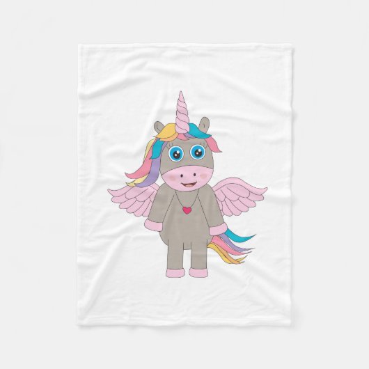 Cute Rainbow Unicorn Design Fleece Deken (Voorkant)