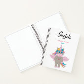 Cute Rainbow Unicorn Design Girl Sketchbook Notitieboek (Binnen)