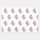 Cute Rainbow Unicorn Design Inpakpapier Vel (Voorkant 2)
