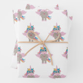 Cute Rainbow Unicorn Design Inpakpapier Vel (In situ)