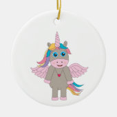 Cute Rainbow Unicorn Design Keramisch Ornament (Voorkant)