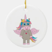 Cute Rainbow Unicorn Design Keramisch Ornament (Achterkant)