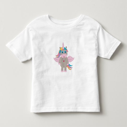 Cute Rainbow Unicorn Design Kinder Shirts (Voorkant)
