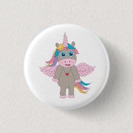 Cute Rainbow Unicorn Design Ronde Button 3,2 Cm