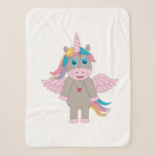 Cute Rainbow Unicorn Design Sherpa Deken