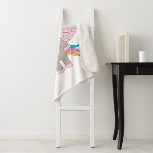 Cute Rainbow Unicorn Design Sherpa Deken (In situ)