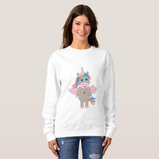 Cute Rainbow Unicorn Design Trui (Voorkant volledig)