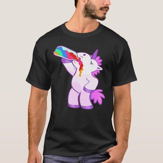Cute rainbow Unicorn drink regenboog voor meisjes  T-shirt (Voorkant)
