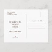 Cute Rainbow Unicorn en Sparkles Birthday Uitnodiging Briefkaart (Achterkant)