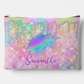 Cute Rainbow unicorn faux Glitter stars Monogram Etui (Voorkant)