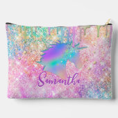 Cute Rainbow unicorn faux Glitter stars Monogram Etui (Achterkant)
