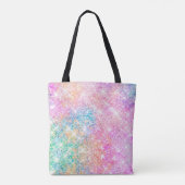 Cute Rainbow unicorn faux Glitter stars Monogram Tote Bag (Achterkant)