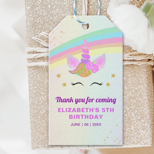 Cute Rainbow Unicorn Girl’s Birthday Invite Templa Cadeaulabel