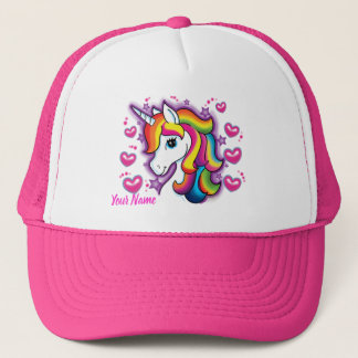 Cute Rainbow Unicorn Horse met sterritten Trucker Pet
