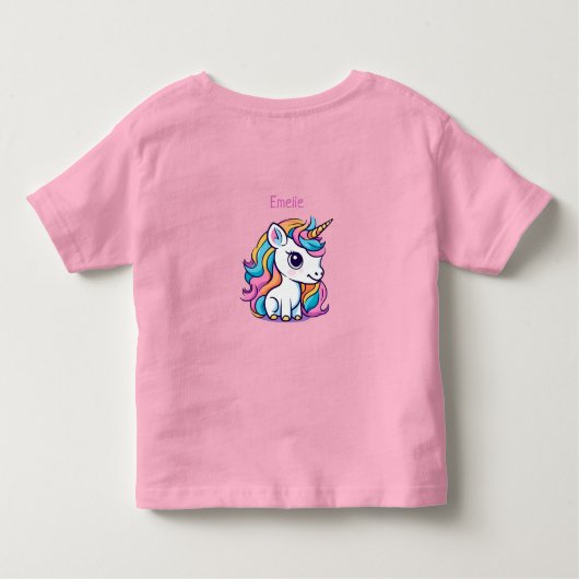 Cute Rainbow Unicorn Kinder Shirts (Achterkant)