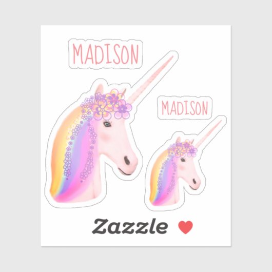 Cute Rainbow Unicorn-laptop - Aangepaste Kinderen Sticker (Vel)