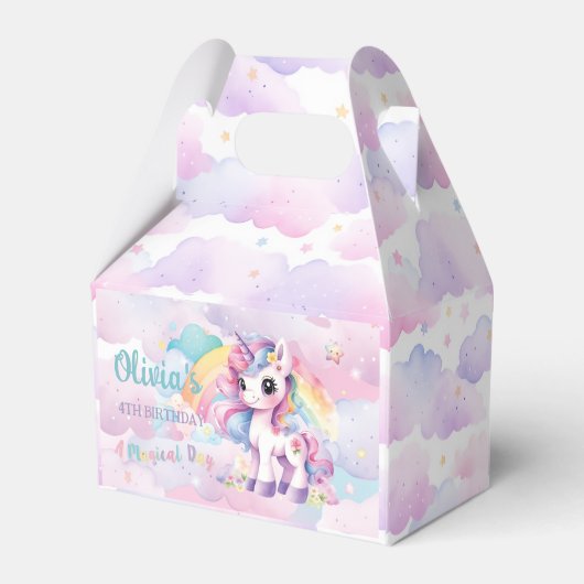 Cute Rainbow Unicorn Magical Birthday Bedankdoosjes (Achterkant)