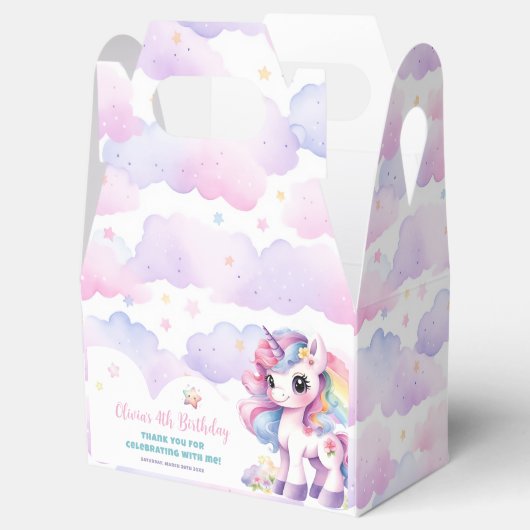Cute Rainbow Unicorn Magical Birthday Bedankdoosjes (Geopend)
