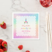 Cute Rainbow Unicorn Magical Birthday Party Servet (Insitu)