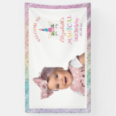 Cute Rainbow Unicorn Magical Birthday Welcome Spandoek (Verticaal)