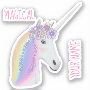 Cute Rainbow Unicorn Magical Personalized Sticker