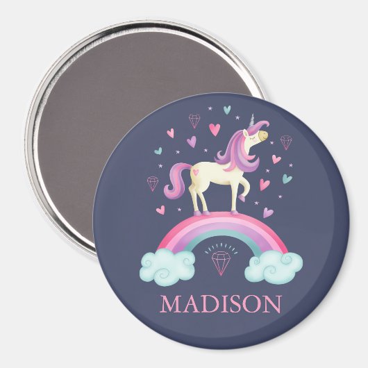 Cute Rainbow Unicorn Magneet (Voorkant / Achterkant)