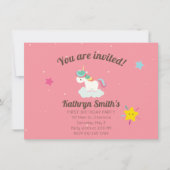 Cute Rainbow Unicorn met sterren. Verjaardag. Kaart (Voorkant)