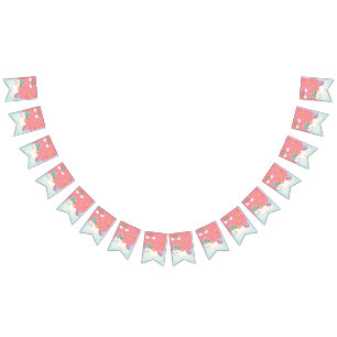 Cute Rainbow Unicorn met sterren. Vlaggetjes