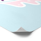 Cute Rainbow Unicorn met wolken Poster (Hoek)