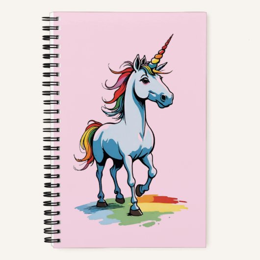 Cute Rainbow Unicorn Notitieboek (Voorkant)