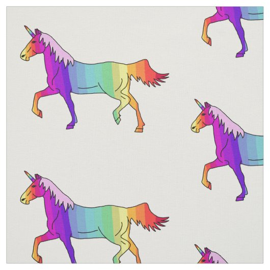 Cute Rainbow Unicorn Pattern Girly Stof (Swatch)