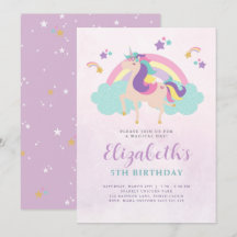 Cute Rainbow Unicorn Personalized Birthday