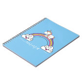 Cute Rainbow Unicorn Persoonlijke naam Notitieboek (Linkerzijde)