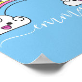 Cute Rainbow Unicorn Persoonlijke naam Poster (Hoek)