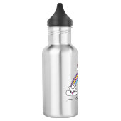 Cute Rainbow Unicorn Persoonlijke naam Waterfles (Links)