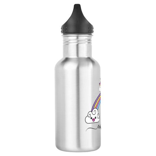 Cute Rainbow Unicorn Persoonlijke naam Waterfles (Links)