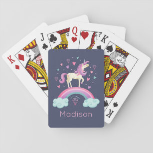 Cute Rainbow Unicorn Pokerkaarten