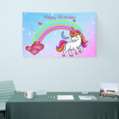 Cute Rainbow Unicorn, Rainbow, Birthday Spandoek (Beurs)