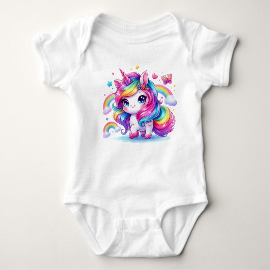 Cute Rainbow Unicorn Romper (Voorkant)