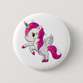 Cute rainbow unicorn ronde button 5,7 cm (Voorkant)