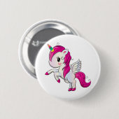 Cute rainbow unicorn ronde button 5,7 cm (Voorkant /achterkant)