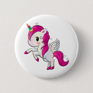 Cute rainbow unicorn ronde button 5,7 cm